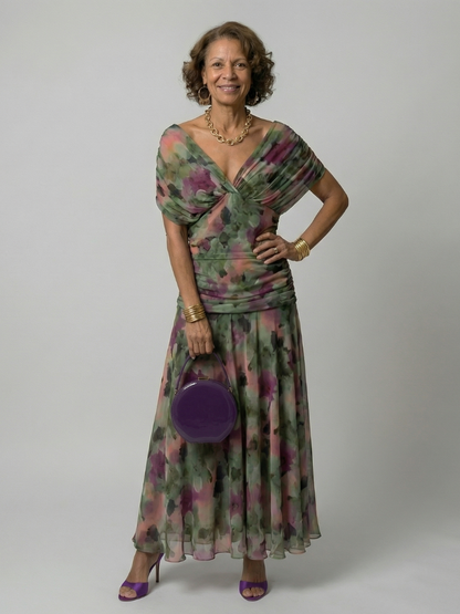 Calen | Off Shoulder Flow Midi Dress